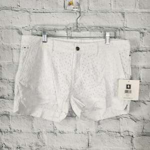 SBW ste lace Shorts Sz L white pockets zip up A42